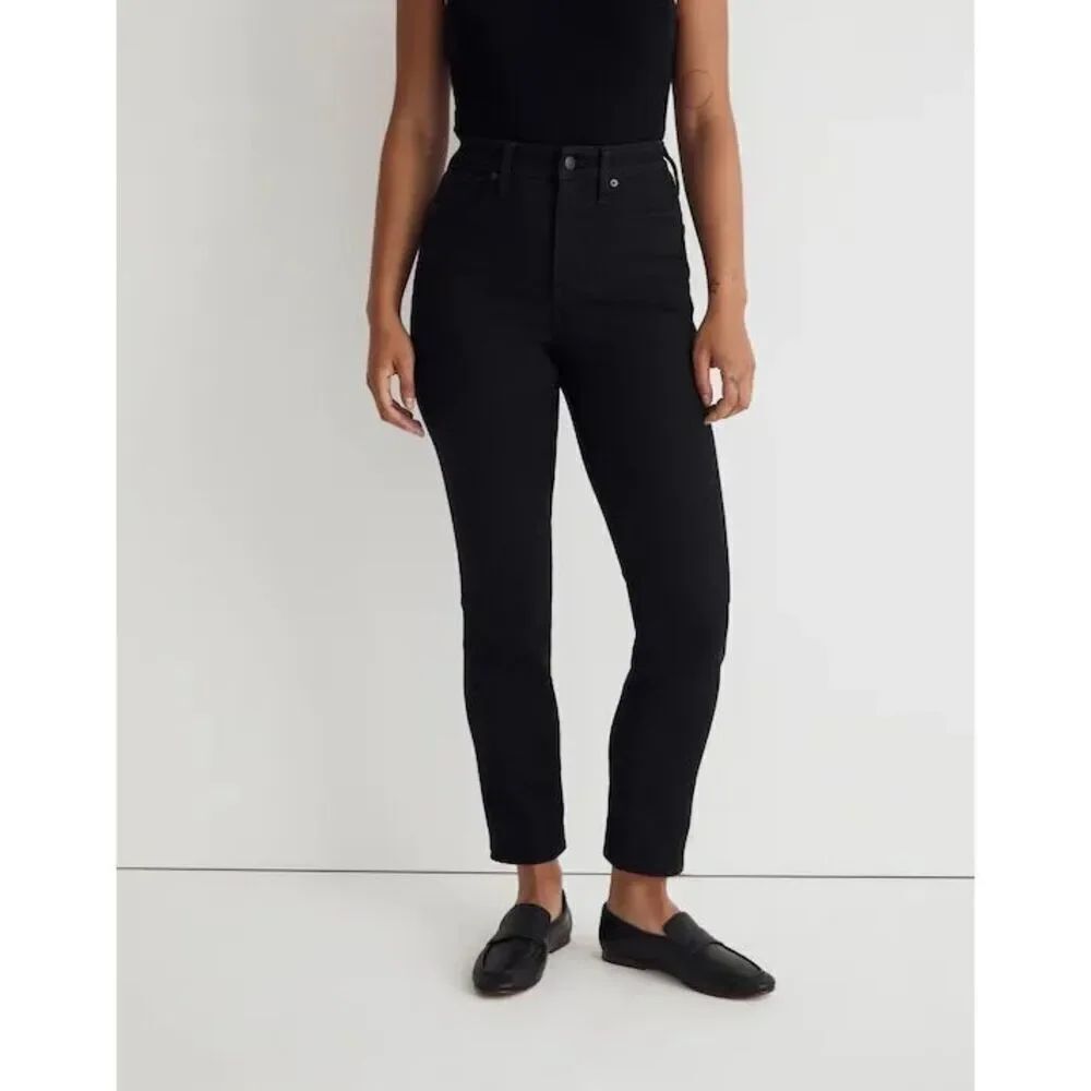 Madewell Charcoal Black Curvy Stovepipe Straight Leg Jeans Size 26